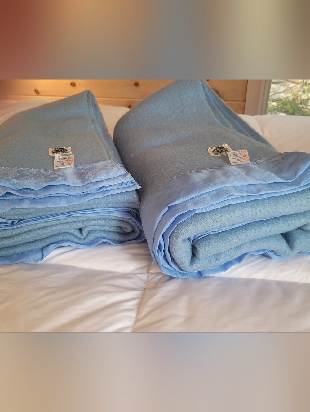 Vintage DBL Sz 100% Virgin Wool Blanket - Picture 3 of 11